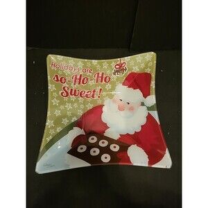 Christmas Santa Glass Bowl Reverse Painted 208 Park Decor Wellington Studios